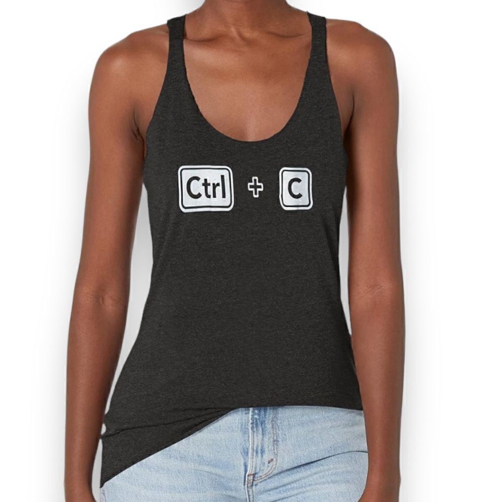 FIFTH SUN Control C Racerback Tank Top in Black Size Large NEW